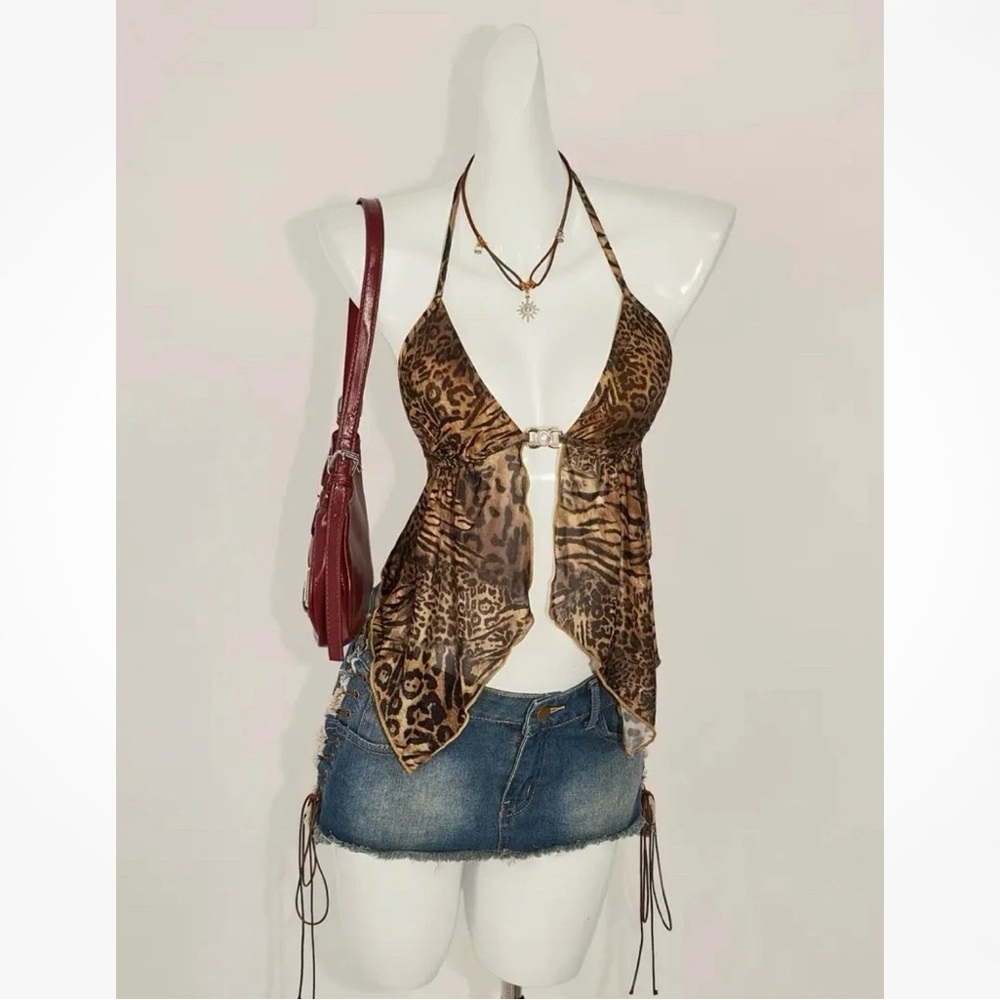 Leopard Halter Top
